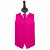 Hot Pink Plain Satin Wedding Waistcoat and Cravat Set