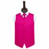 Hot Pink Plain Satin Wedding Waistcoat and Tie Set
