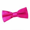 Hot Pink Plain Satin Pre-Tied Bow Tie for Boys