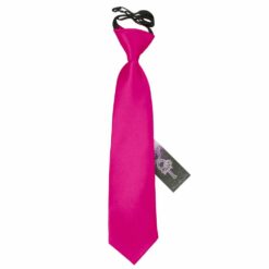 Hot Pink Plain Satin Elasticated Tie For Boys Hot Pink Plain Satin Elasticated Tie For Boys