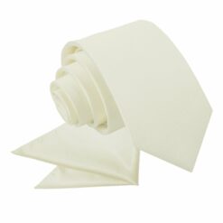 Ivory Plain Satin Tie and Pocket Square Set for Boys Ivory Plain Satin Tie and Pocket Square Set for Boys