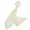Ivory Plain Satin Wedding Cravat and Pocket Square Set