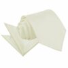 Ivory Plain Satin Tie and Pocket Square Set