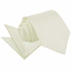 Ivory Plain Satin Tie and Pocket Square Set Ivory Plain Satin Tie and Pocket Square Set
