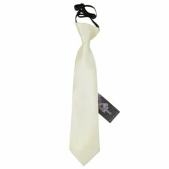 Ivory Plain Satin Elasticated Tie For Boys Ivory Plain Satin Elasticated Tie For Boys