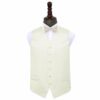 Ivory Plain Satin Wedding Waistcoat and Bow Tie Set