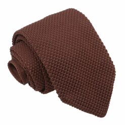 Chocolate Brown Knitted Slim Tie Chocolate Brown Knitted Slim Tie