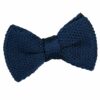 Navy Blue Knitted Pre-Tied Bow Tie for Boys
