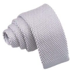 Silver Knitted Tie for Boys Silver Knitted Tie for Boys