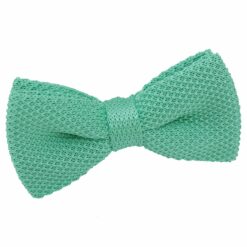 Aquamarine Green Knit Knitted Pre-Tied Bow Tie Aquamarine Green Knit Knitted Pre-Tied Bow Tie