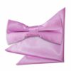 Lilac Plain Satin Bow Tie and Pocket Square Set for Boys