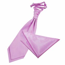 Lilac Plain Satin Wedding Cravat and Pocket Square Set Lilac Plain Satin Wedding Cravat and Pocket Square Set