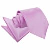 Lilac Plain Satin Tie and Pocket Square Set
