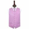 Lilac Plain Satin Wedding Waistcoat and Cravat Set