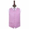 Lilac Plain Satin Wedding Waistcoat and Tie Set