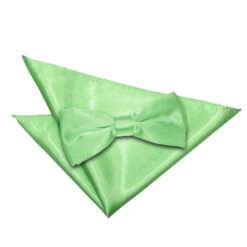 Lime Green Plain Satin Bow Tie and Pocket Square Set Lime Green Plain Satin Bow Tie and Pocket Square Set