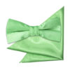 Lime Green Plain Satin Bow Tie and Pocket Square Set for Boys