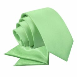 Lime Green Plain Satin Tie and Pocket Square Set for Boys Lime Green Plain Satin Tie and Pocket Square Set for Boys
