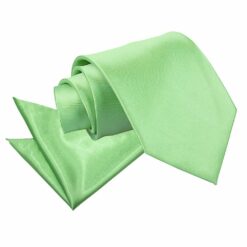 Lime Green Plain Satin Tie and Pocket Square Set Lime Green Plain Satin Tie and Pocket Square Set