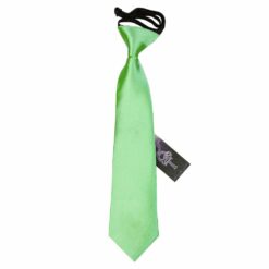 Lime Green Plain Satin Elasticated Tie For Boys Lime Green Plain Satin Elasticated Tie For Boys