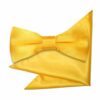 Marigold Plain Satin Bow Tie and Pocket Square Set for Boys