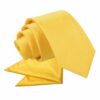 Marigold Plain Satin Tie and Pocket Square Set for Boys