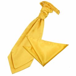 Marigold Plain Satin Wedding Cravat and Pocket Square Set Marigold Plain Satin Wedding Cravat and Pocket Square Set