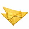 Marigold Plain Satin Bow Tie and Pocket Square Set