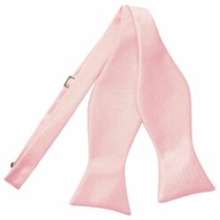 Baby Pink Plain Satin Self-Tie Bow Tie