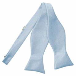 Dusty Blue Plain Satin Self-Tie Bow Tie