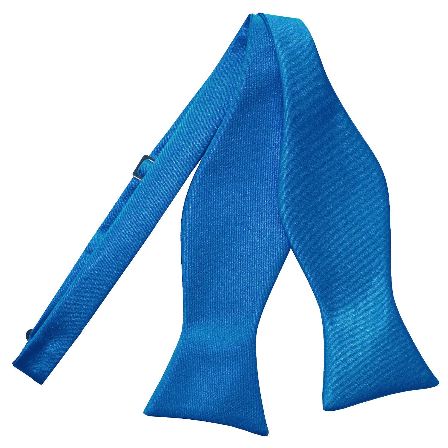 Men's Plain Electric Blue Satin Tie