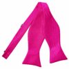 Hot Pink Plain Satin Self-Tie Bow Tie