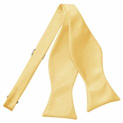 Pale Yellow Plain Satin Self-Tie Bow Tie