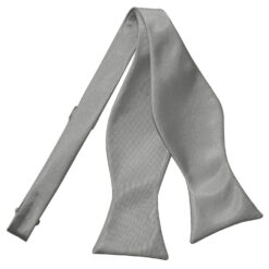 Platinum Plain Satin Self-Tie Bow Tie