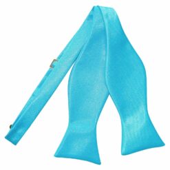 Robin's Egg Blue Plain Satin Self-Tie Bow Tie Robin's Egg Blue Plain Satin Self-Tie Bow Tie