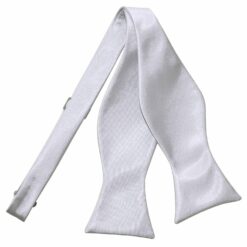 Silver Plain Satin Self-Tie Bow Tie Silver Plain Satin Self-Tie Bow Tie