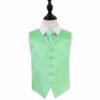 Mint Green Plain Satin Wedding Waistcoat and Tie Set for Boys