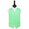 Mint Green Plain Satin Wedding Waistcoat