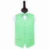Mint Green Plain Satin Wedding Waistcoat and Bow Tie Set