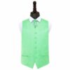 Mint Green Plain Satin Wedding Waistcoat and Cravat Set