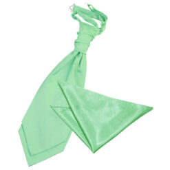 Mint Green Plain Satin Wedding Cravat and Pocket Square Set Mint Green Plain Satin Wedding Cravat and Pocket Square Set
