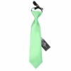 Mint Green Plain Satin Elasticated Tie For Boys