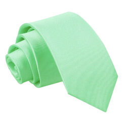 Mint Green Plain Satin Slim Tie
