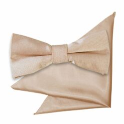 Mocha Brown Plain Satin Bow Tie and Pocket Square Set for Boys Mocha Brown Plain Satin Bow Tie and Pocket Square Set for Boys