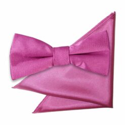 Mulberry Plain Satin Bow Tie and Pocket Square Set for Boys Mulberry Plain Satin Bow Tie and Pocket Square Set for Boys