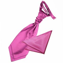 Mulberry Plain Satin Wedding Cravat and Pocket Square Set for Boys Mulberry Plain Satin Wedding Cravat and Pocket Square Set for Boys