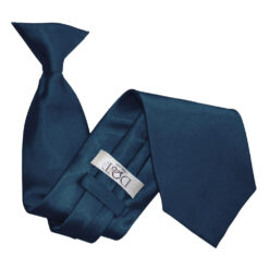 Navy Blue Plain Satin Clip On Tie Navy Blue Plain Satin Clip On Tie