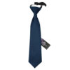 Navy Blue Plain Satin Elasticated Tie For Boys
