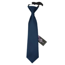Navy Blue Plain Satin Elasticated Tie For Boys Navy Blue Plain Satin Elasticated Tie For Boys