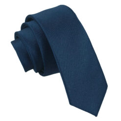Navy Blue Plain Satin Skinny Tie Navy Blue Plain Satin Skinny Tie